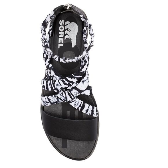 SOREL Ella‎ II Ankle Strap Sandal, Comfort Walking Shoe White Black Size 7, NWT - Picture 11 of 15